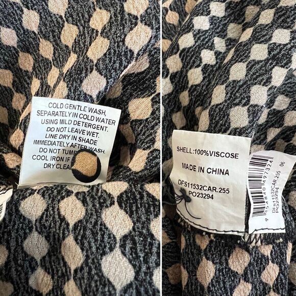 Dissh Mila Bias Cut Maxi Dress Size 2 Black Gold Geometric Sleeveless - Picture 3 of 10